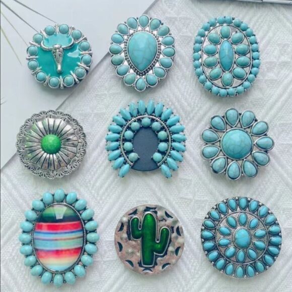 Brand New Western Squash Blossom Turquoise Phone Grip Womens On The Go Accessory - Picture 2 of 7